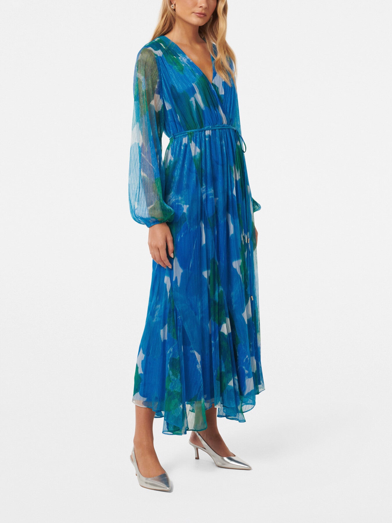 August Printed Plisse Midi Dress