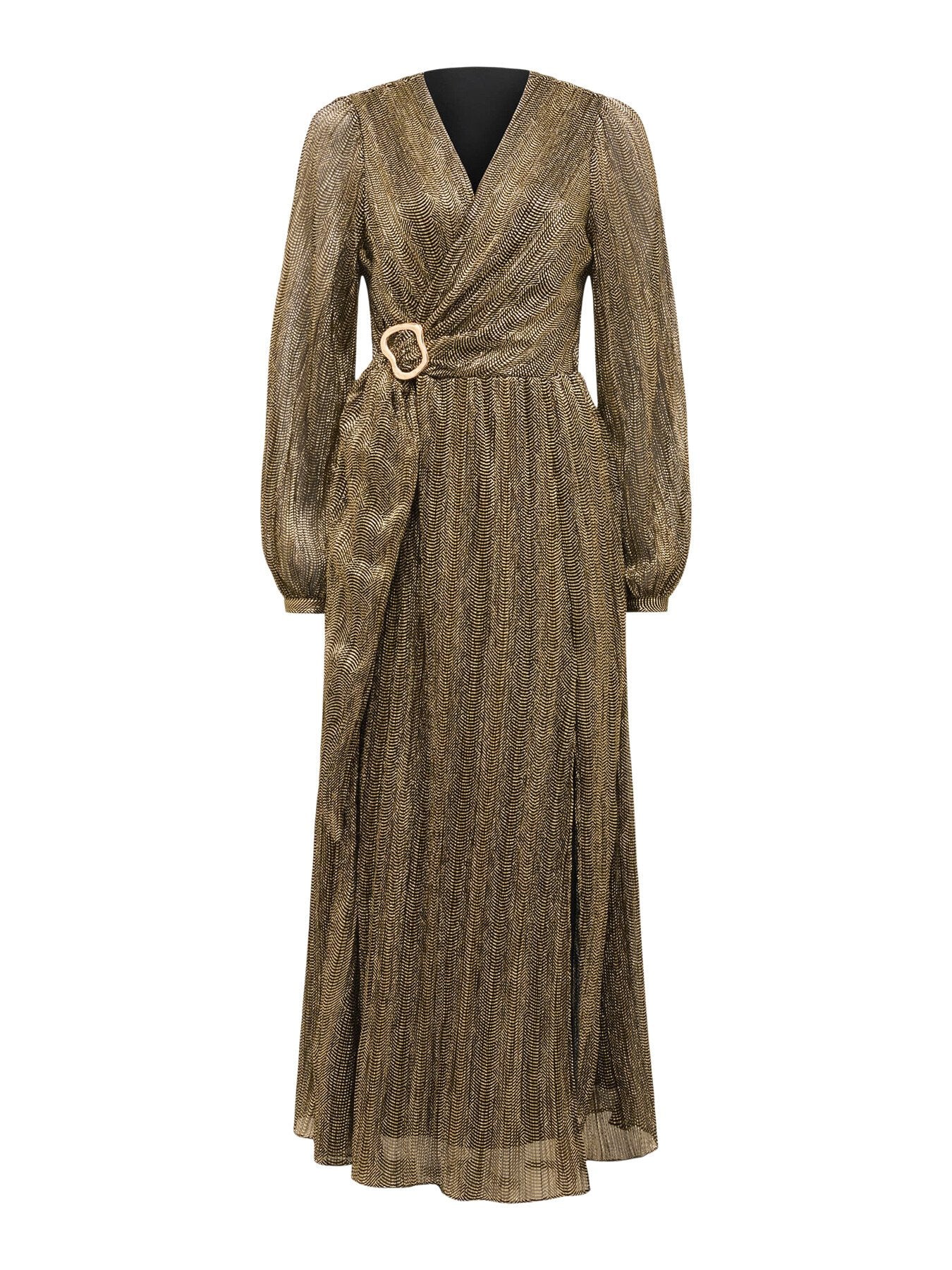 Tyler Plisse Belted Midi Dress