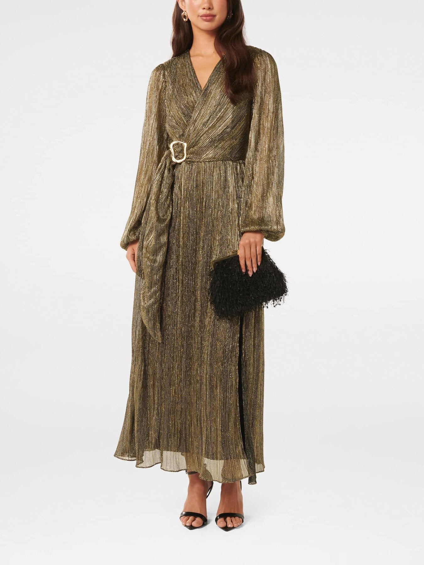 Tyler Plisse Belted Midi Dress