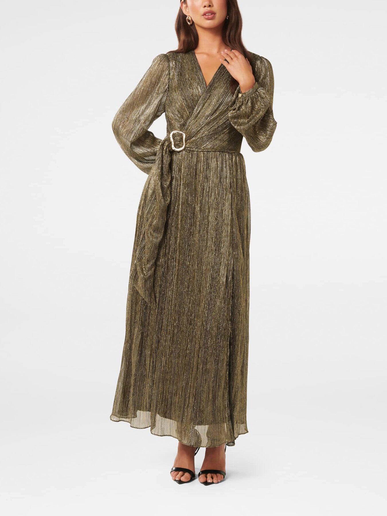 Tyler Plisse Belted Midi Dress