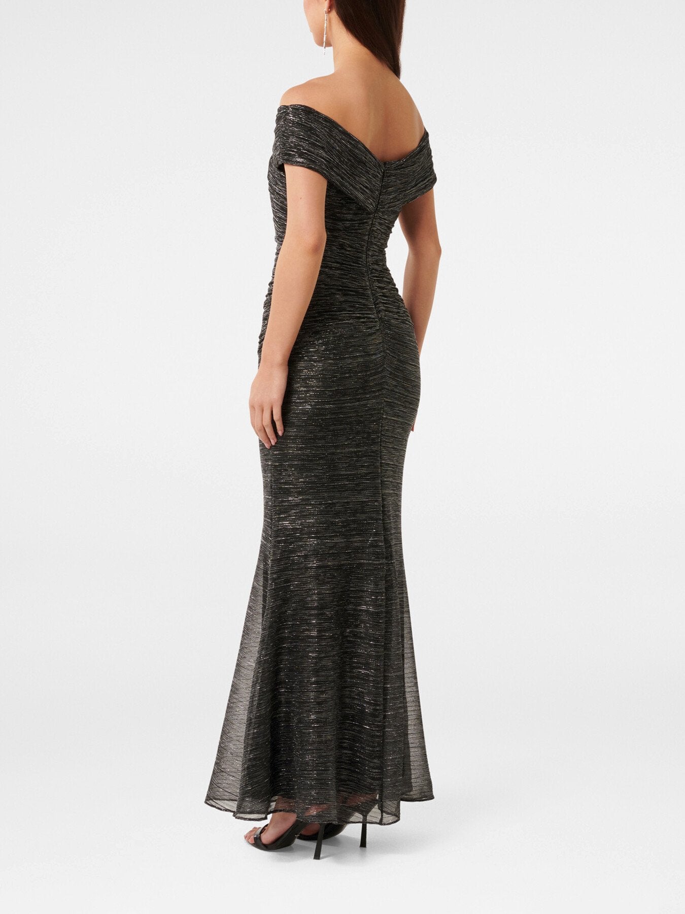 Wilma Off Shoulder Plisse Maxi Dress