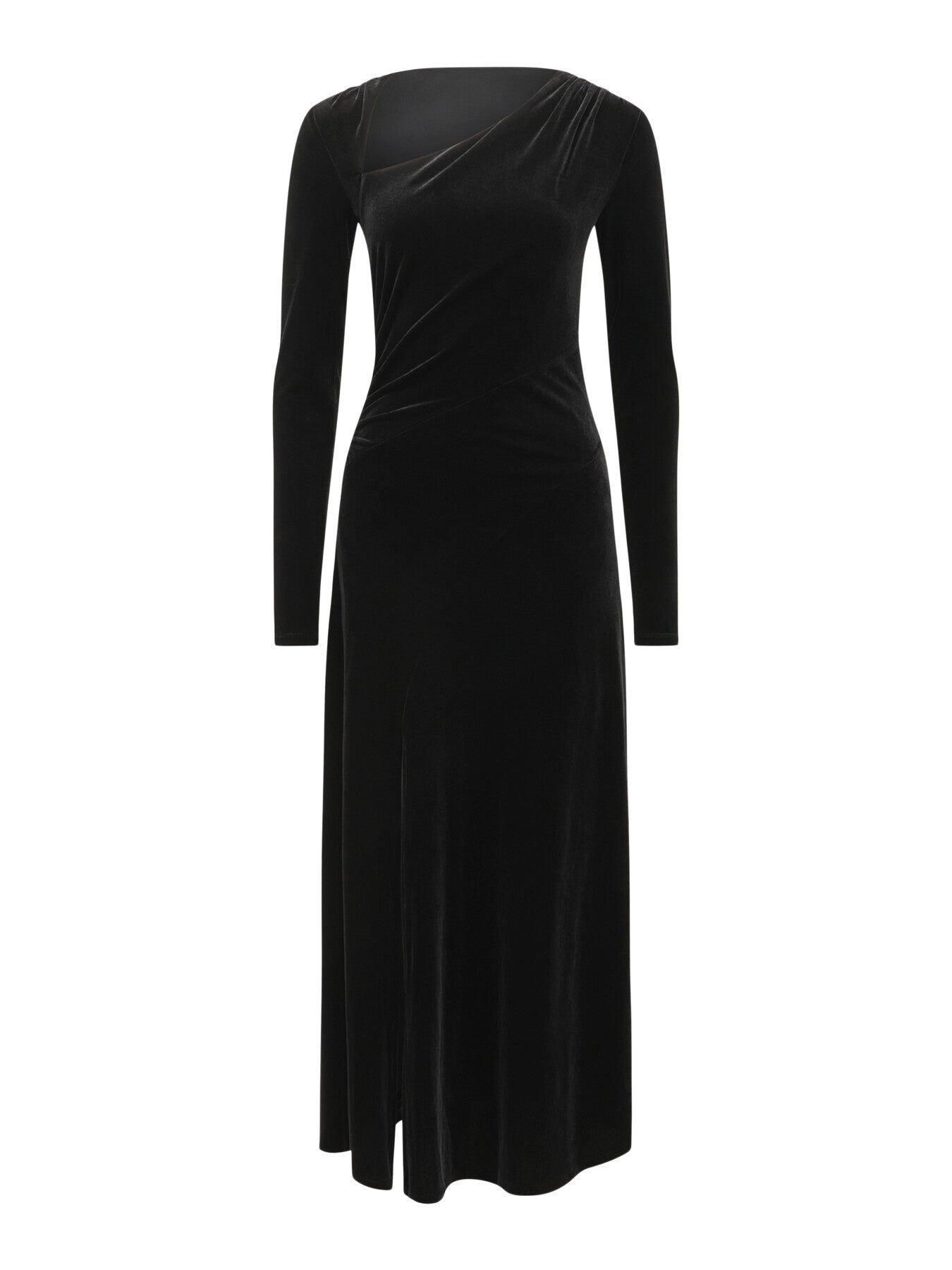 Sawyer Asymmetrical Velvet Drape Dress