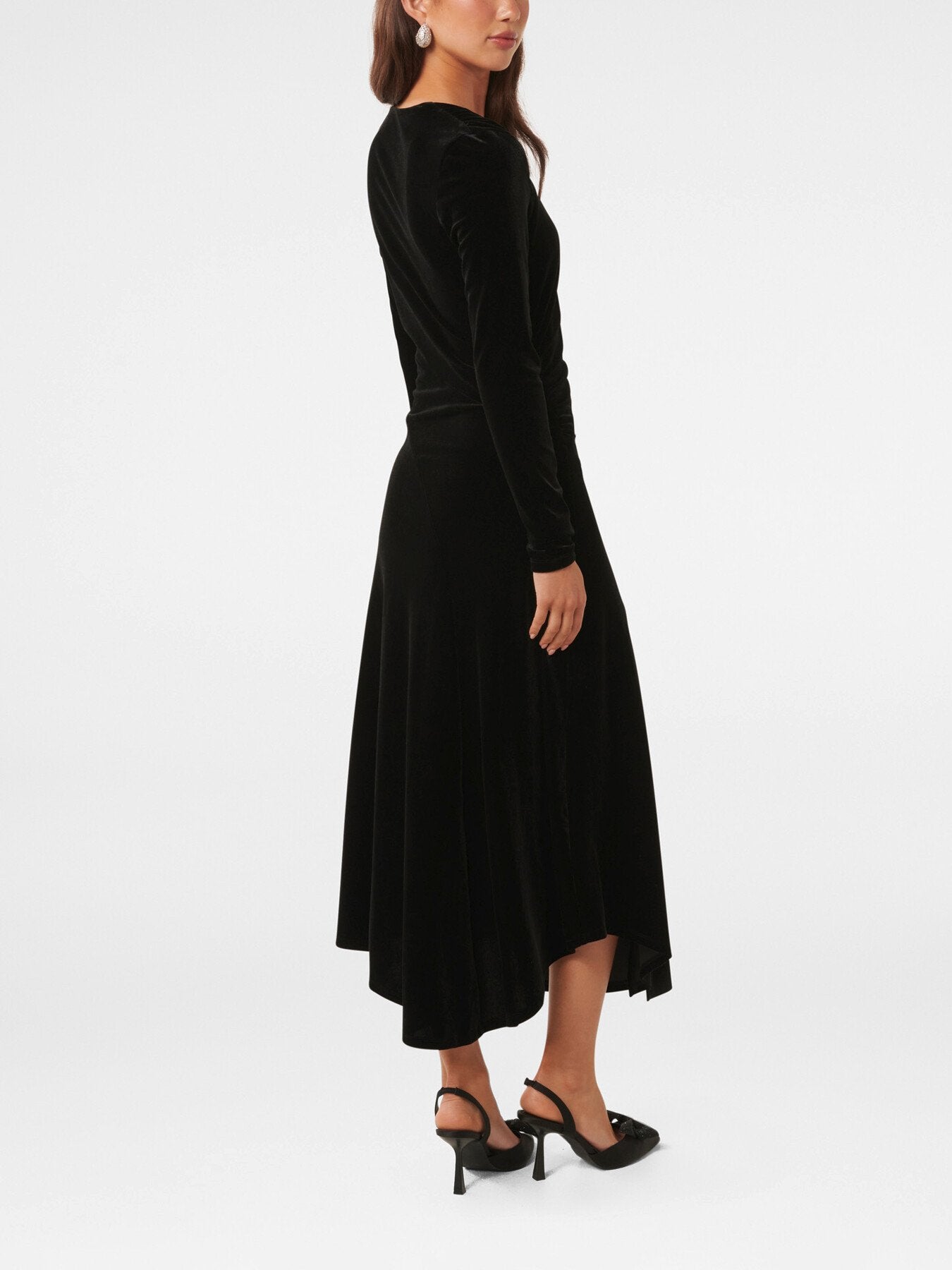 Sawyer Asymmetrical Velvet Drape Dress