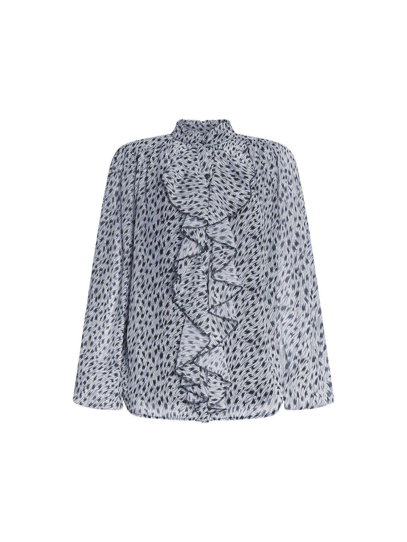 Printed Ruffle Detail Shirt