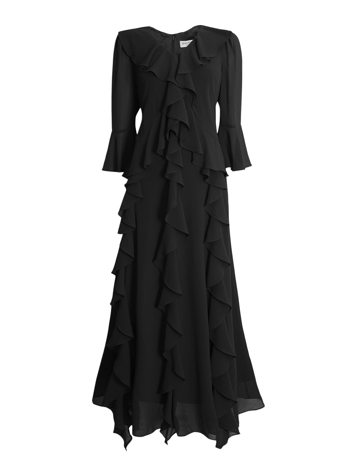 V-neck Chiffon RuffleDress