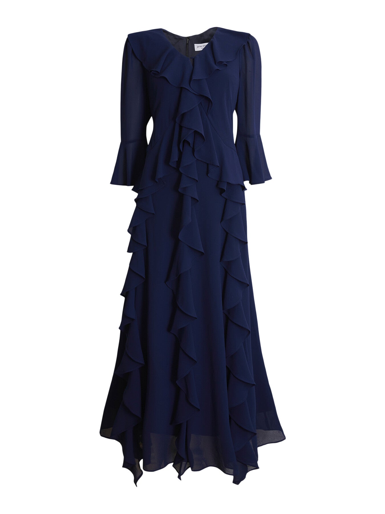V-neck Chiffon RuffleDress