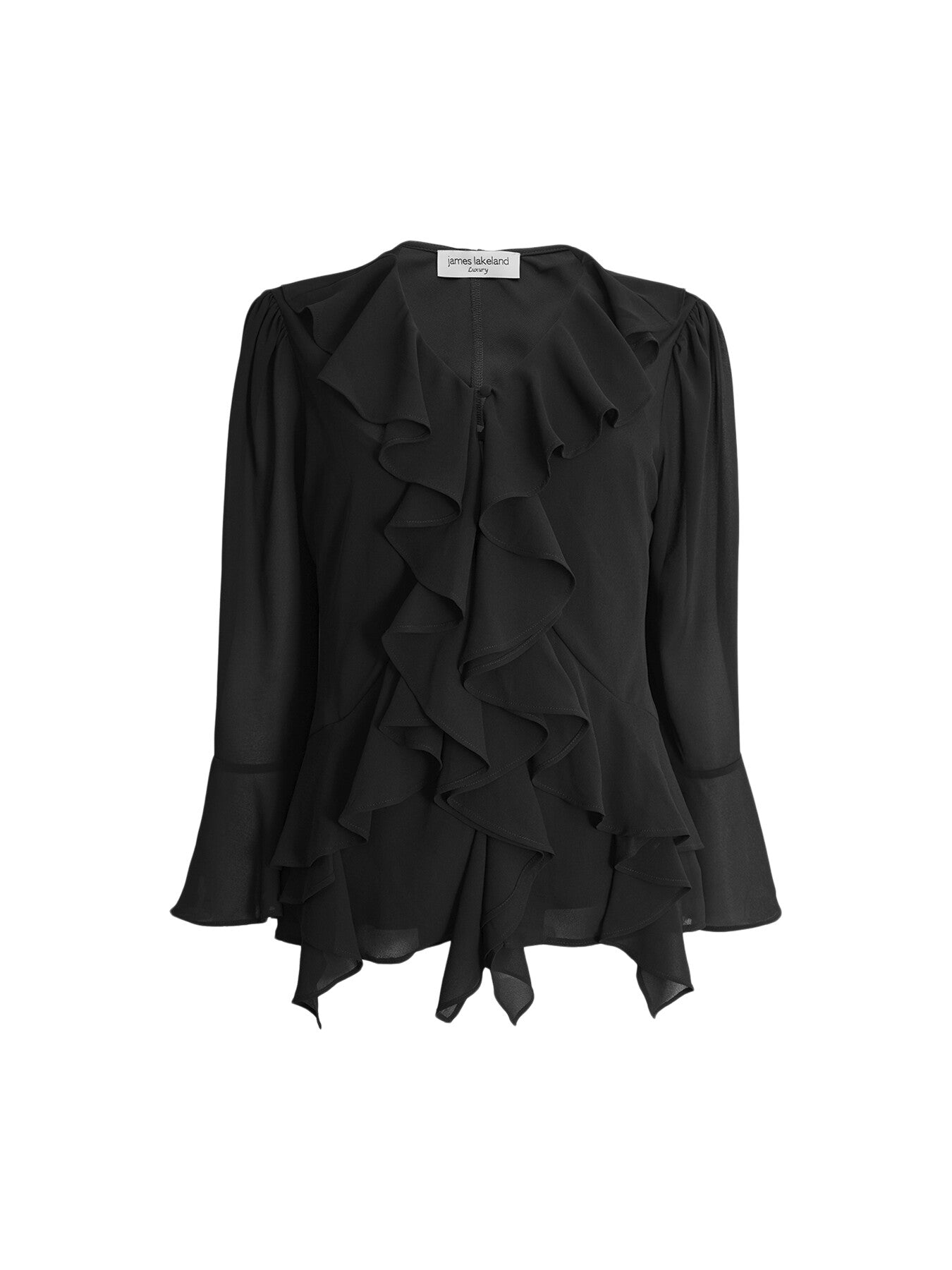 V-neck Chiffon Ruffle Blouse
