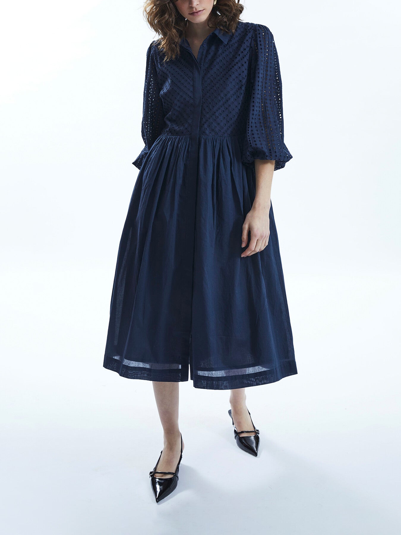 Broderie Anglaise Midi Dress