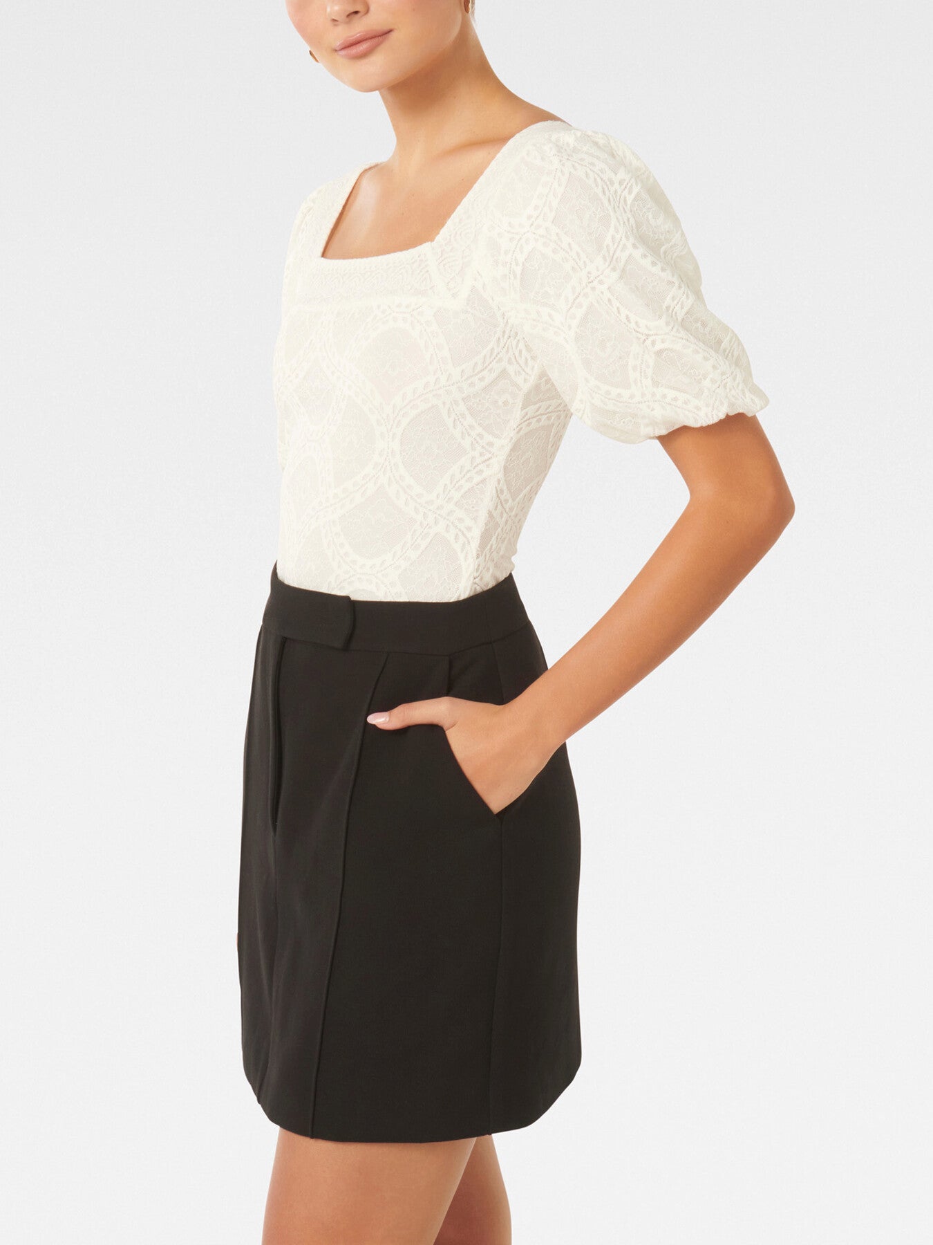 Rosemary Lace Square Neck Top