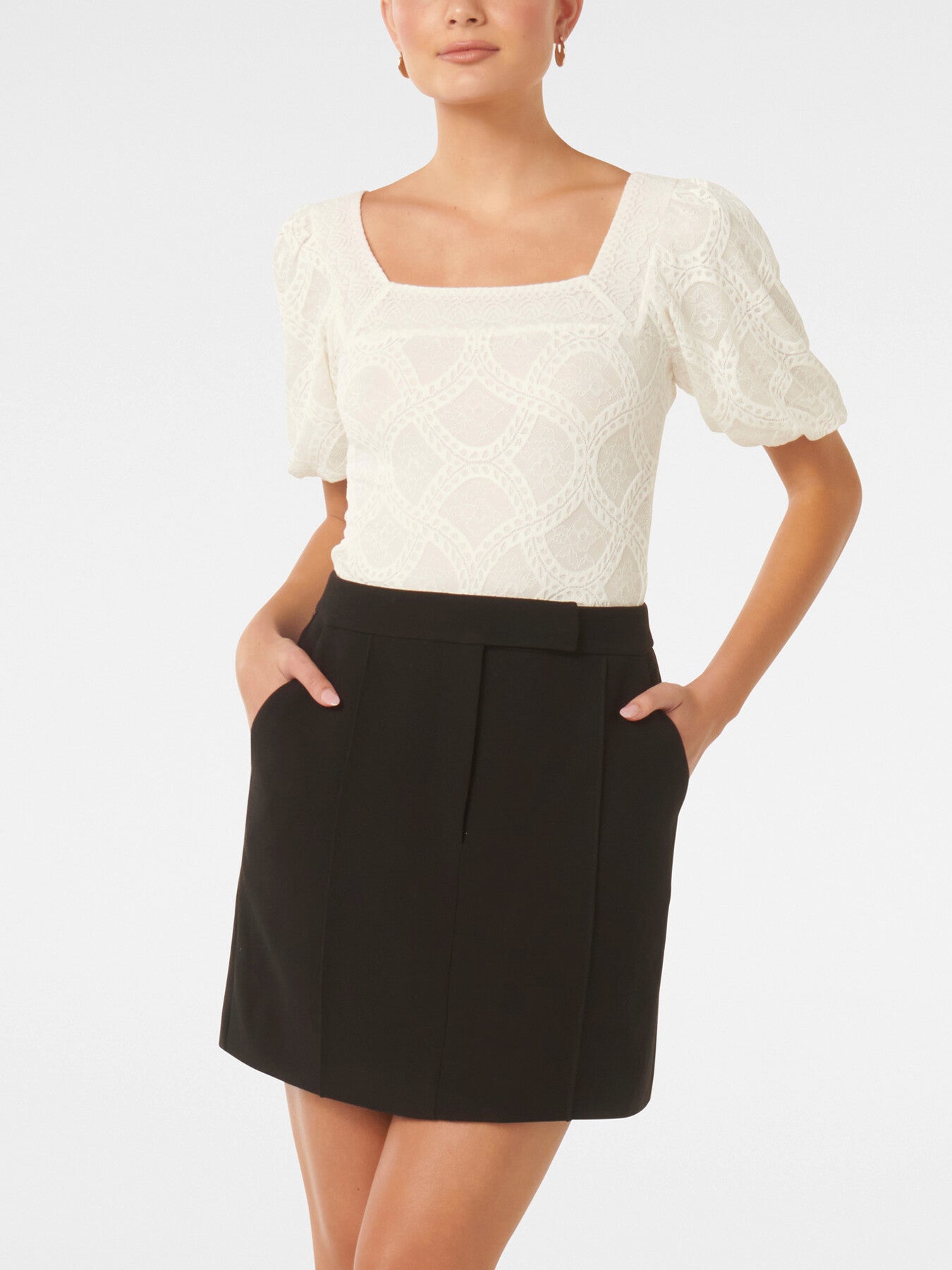 Rosemary Lace Square Neck Top