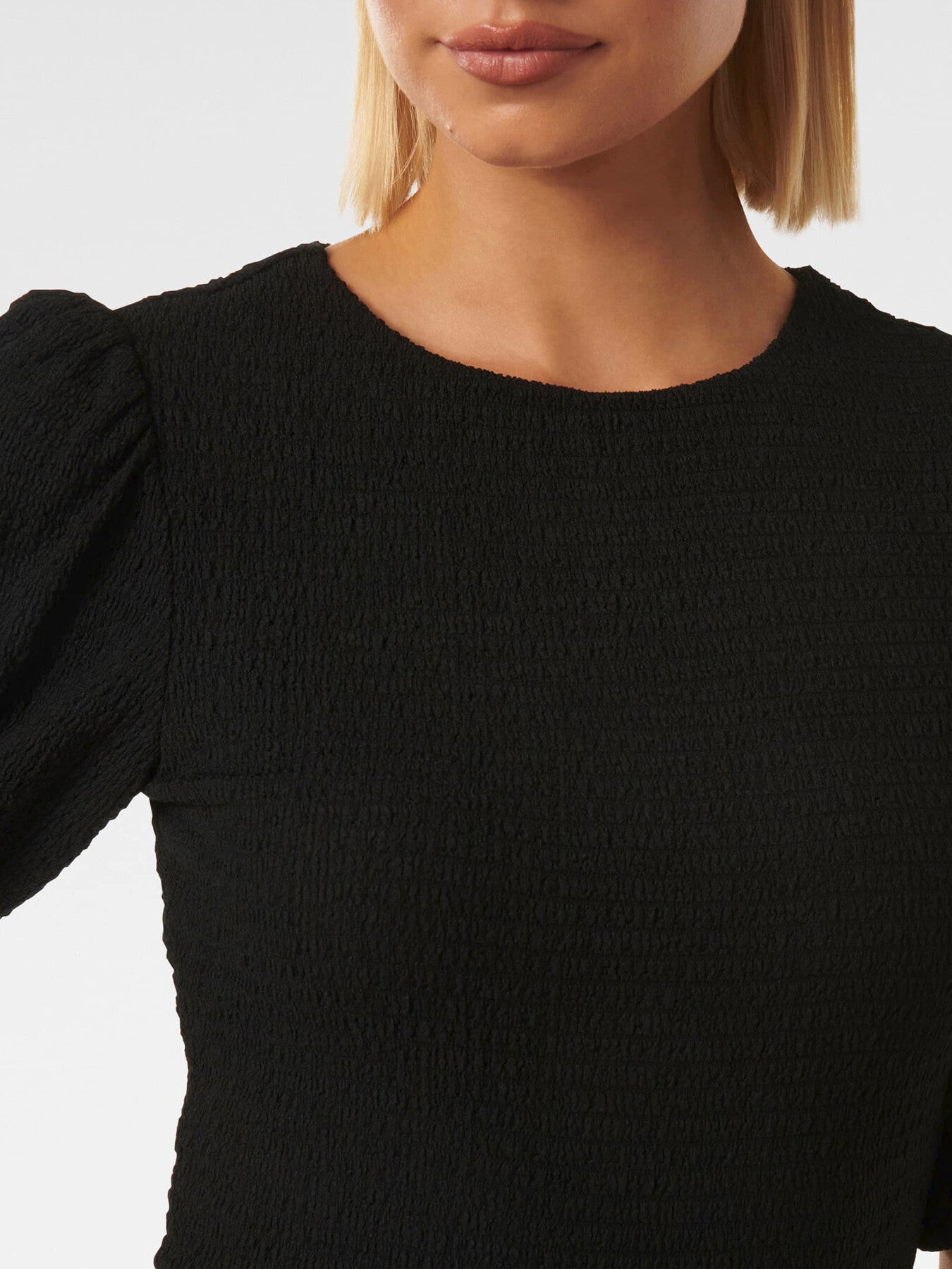 Jolanta Textured Puff Sleeves Top