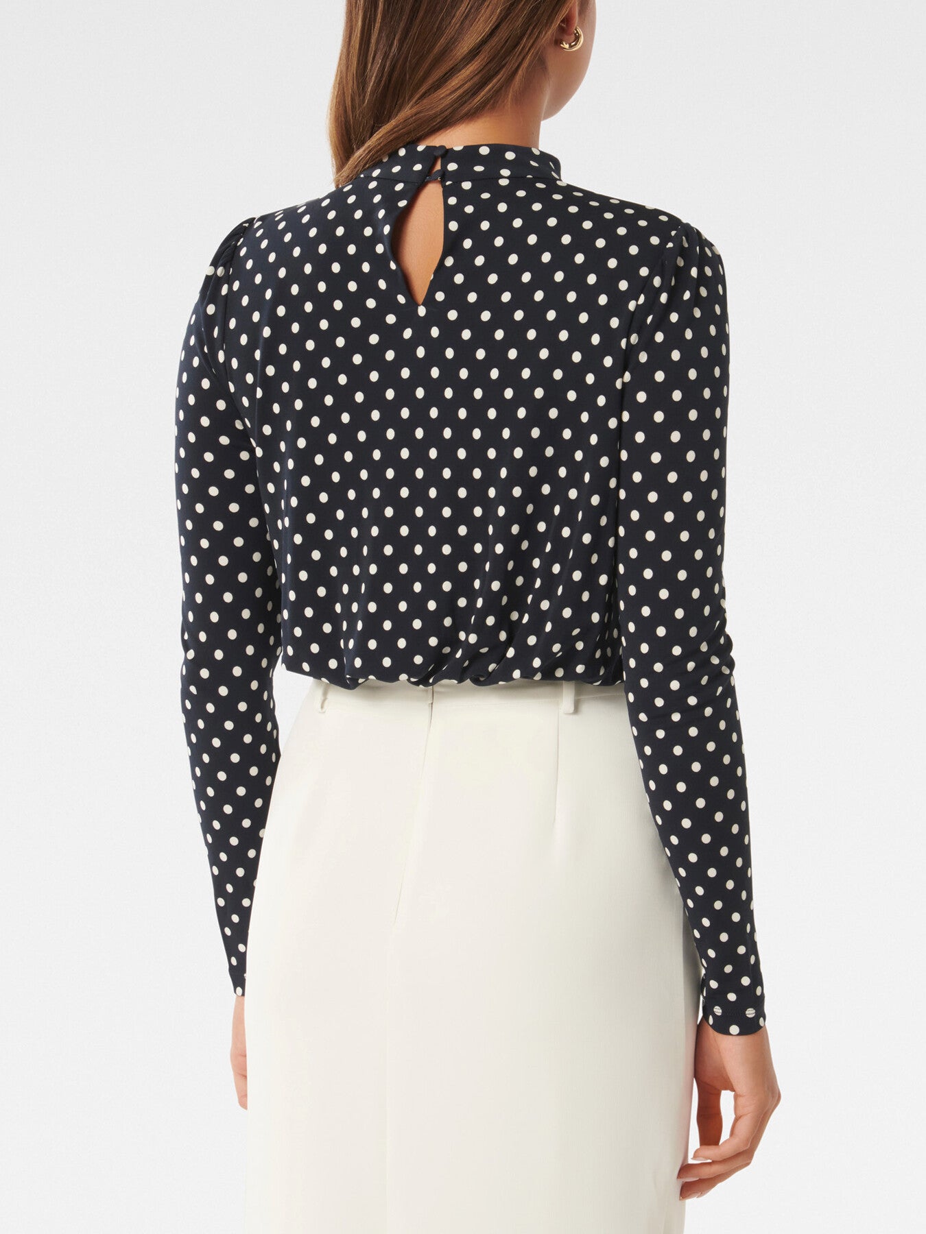 Beatrice High Neck Spotted Top