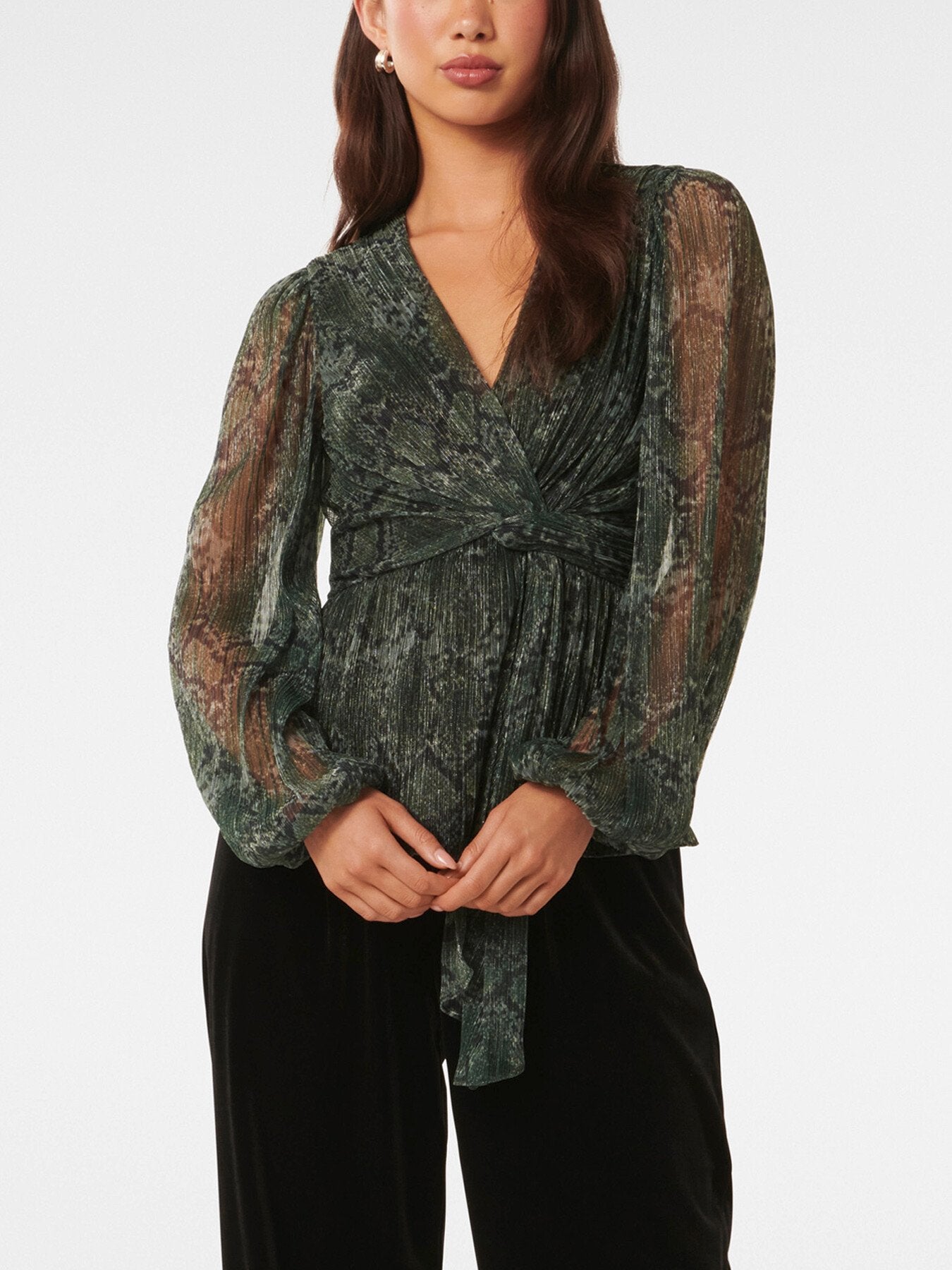 Cassidy Printed Plisse Top