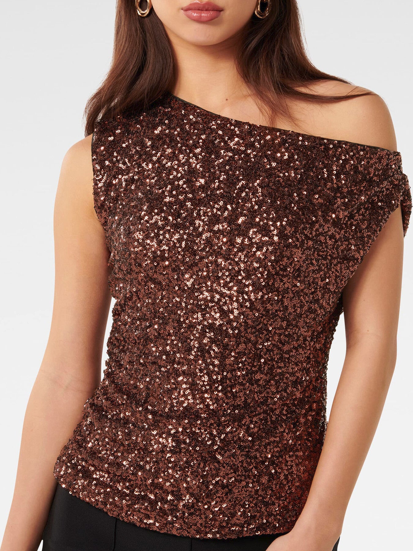 Kaylene Sequin One Shoulder Top