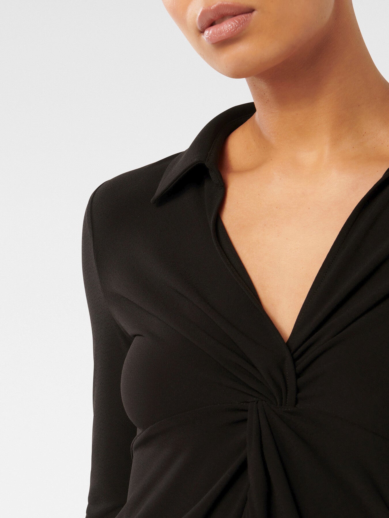Emilia Twist Front Crepe Shirt