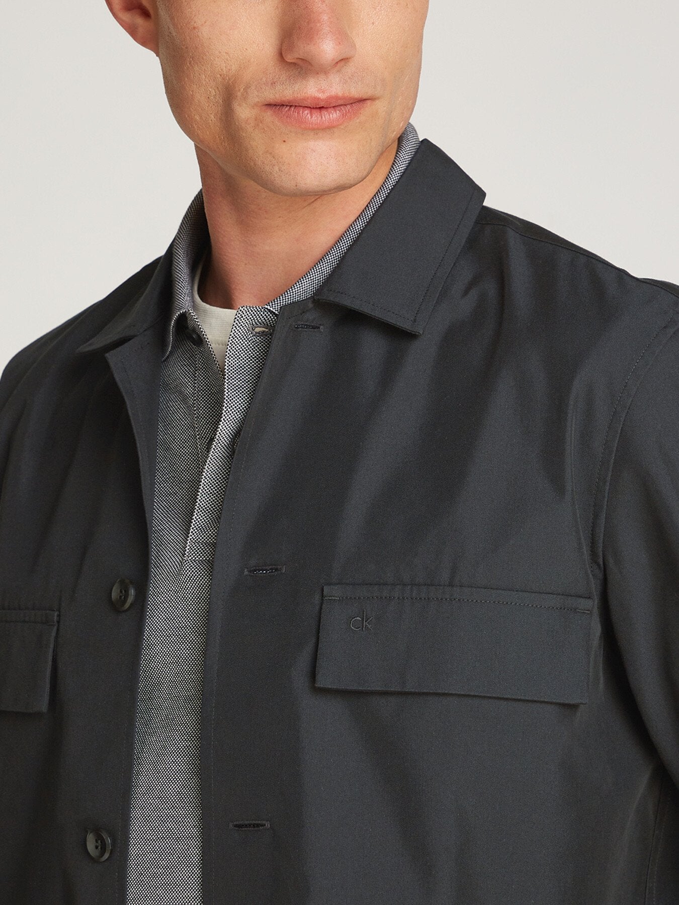 Boxy Cotton Blend Overshirt