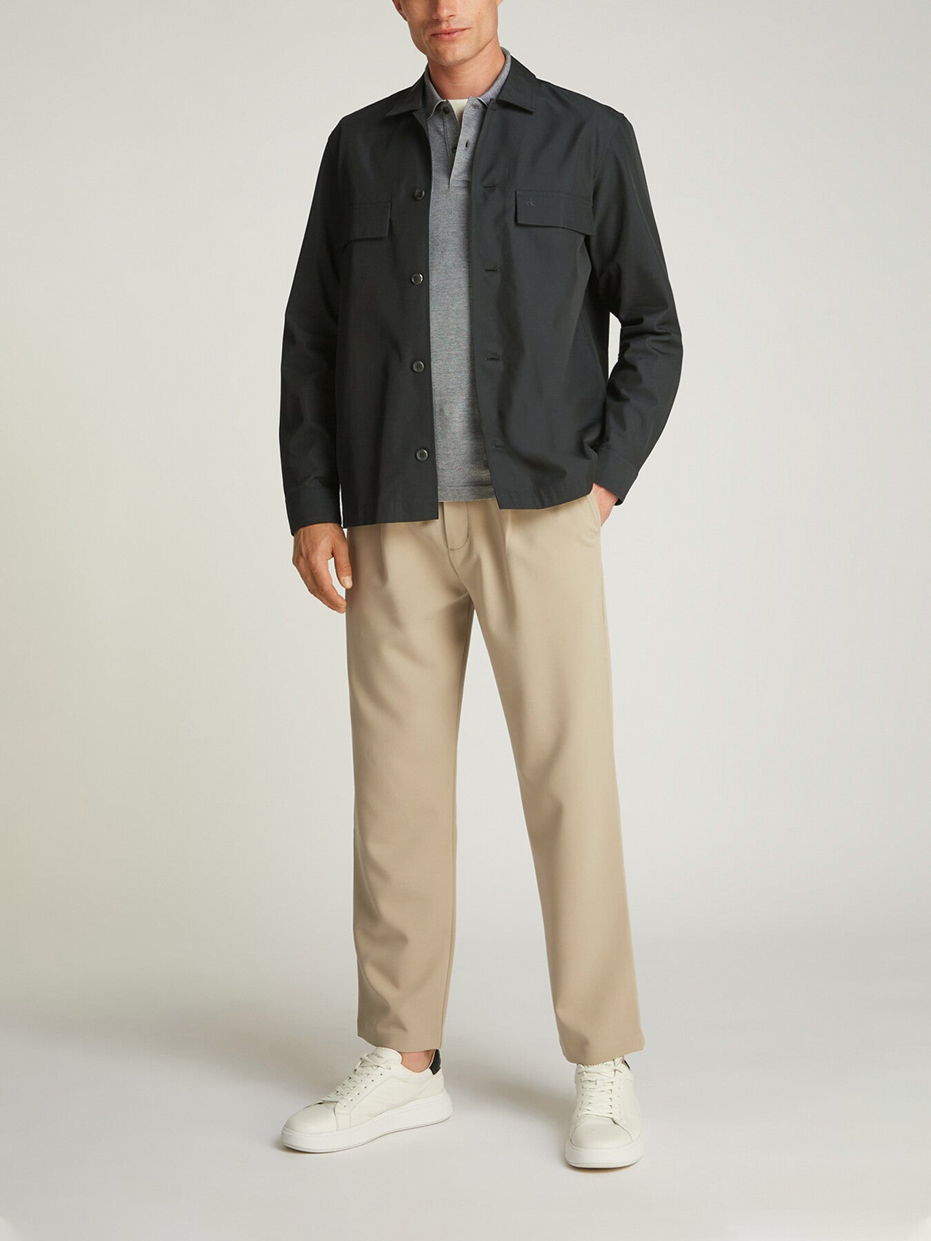 Boxy Cotton Blend Overshirt