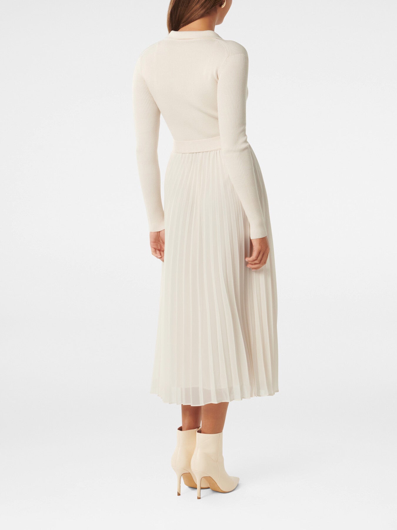 Maeve Pleat Hem Polo Collar Knit Dress