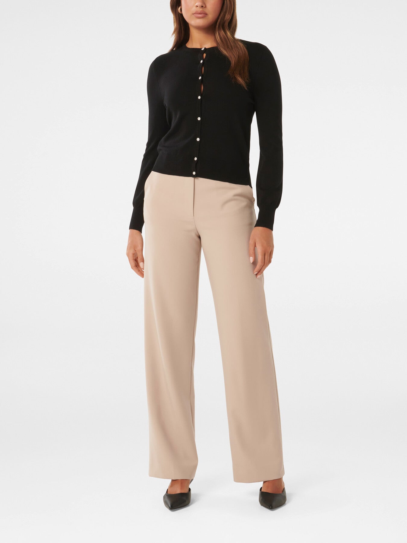 Morgan Basic Crew Knit Cardigan