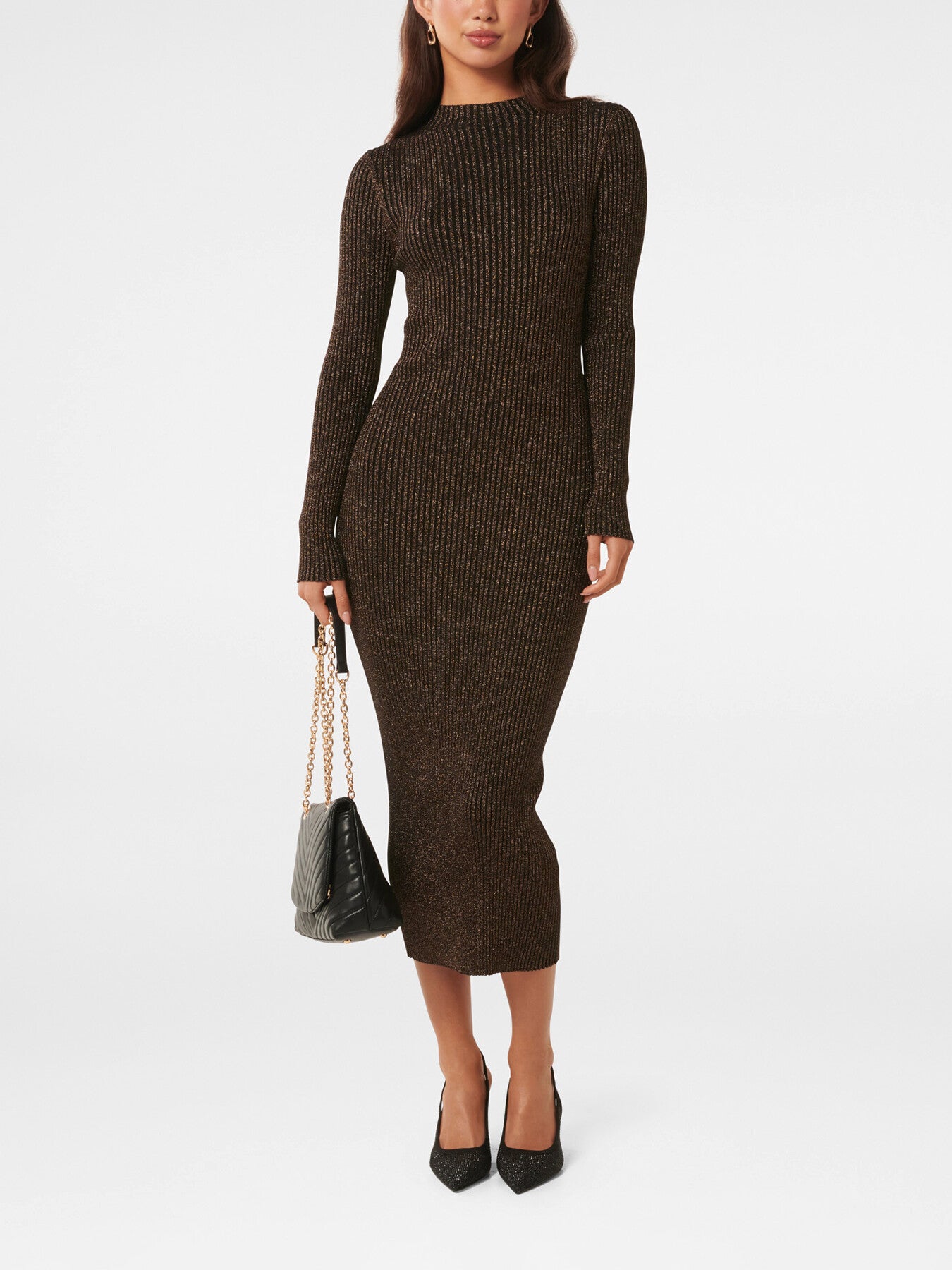 Eliza Ribbed Column Midi Dress