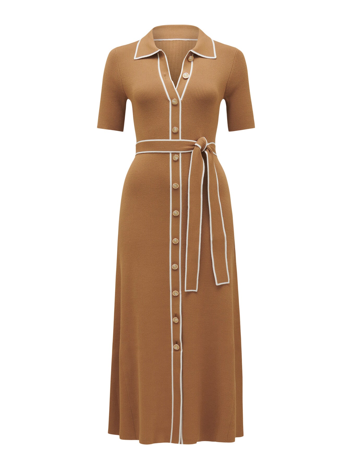 Cindy Tipped Short Sleeves A-Line Dress