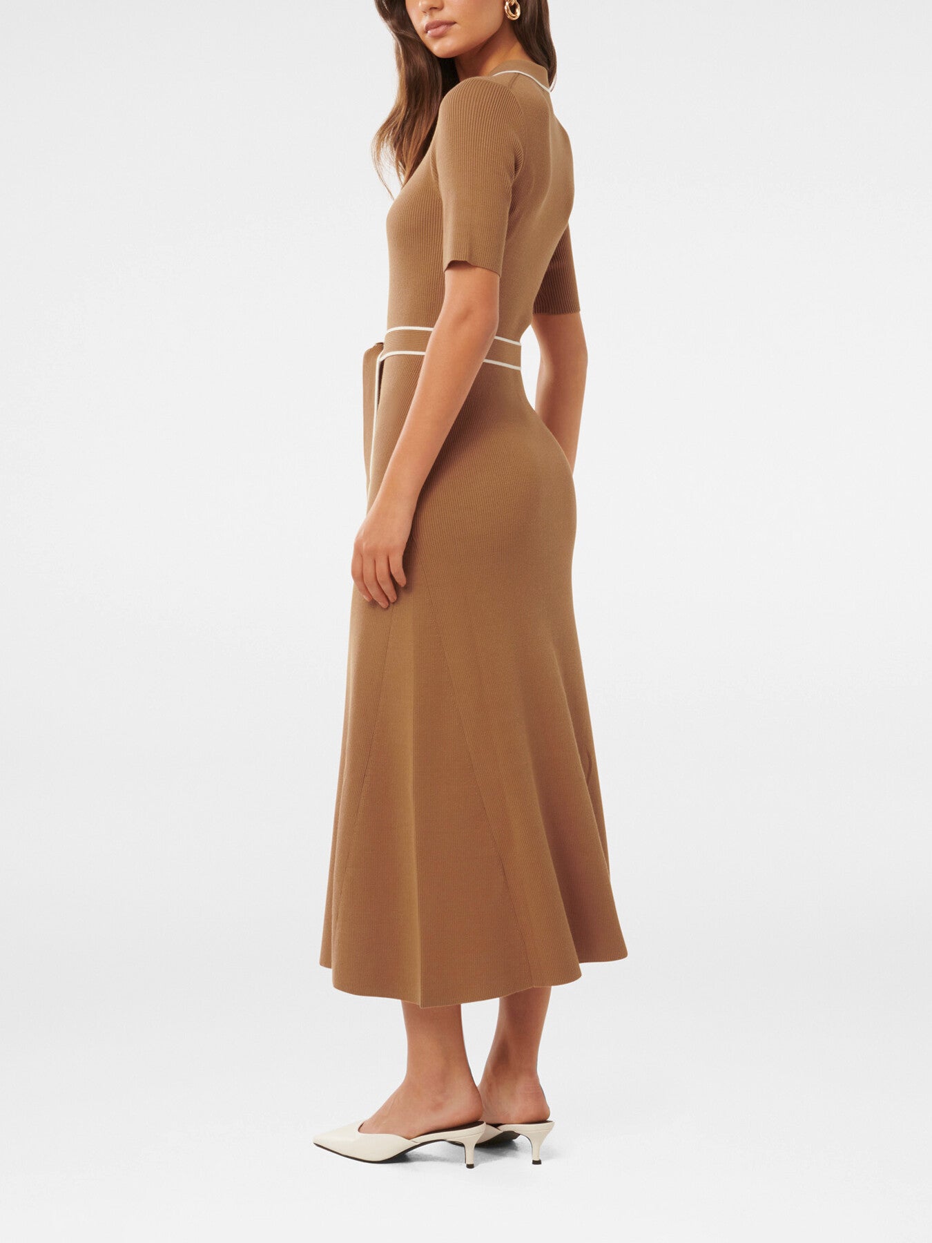 Cindy Tipped Short Sleeves A-Line Dress