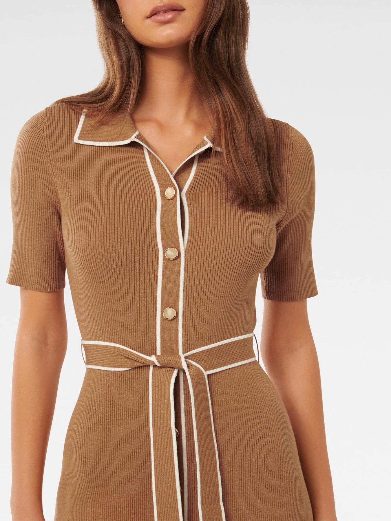 Cindy Tipped Short Sleeves A-Line Dress