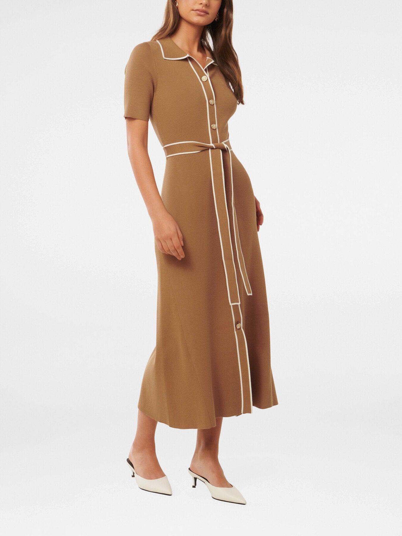 Cindy Tipped Short Sleeves A-Line Dress