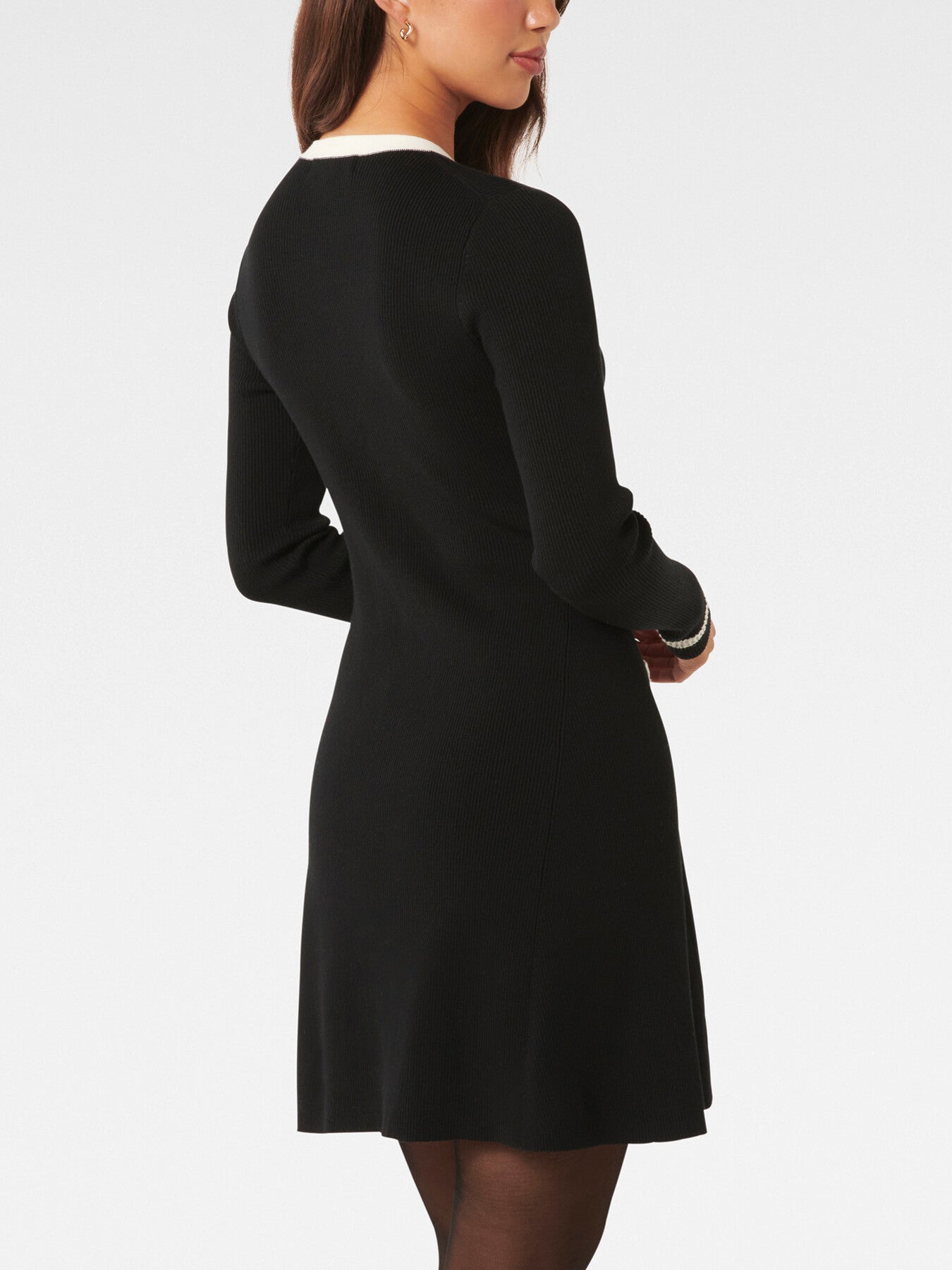 Kerry Contrast Long Sleeves Knit Mini Dress