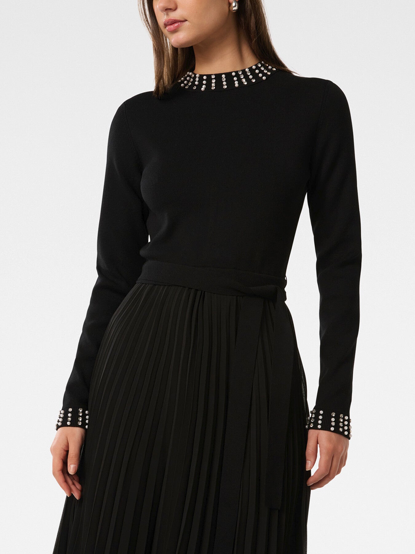 Giana Embellished Pleated Dress