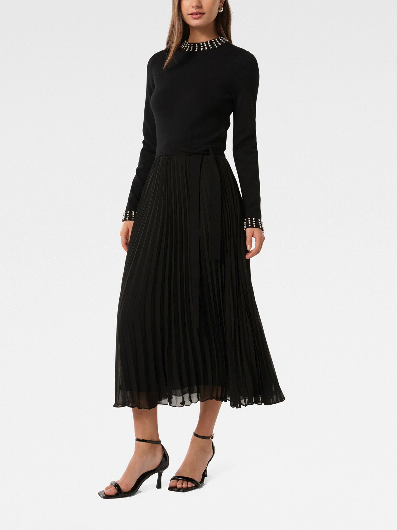 Giana Embellished Pleated Dress