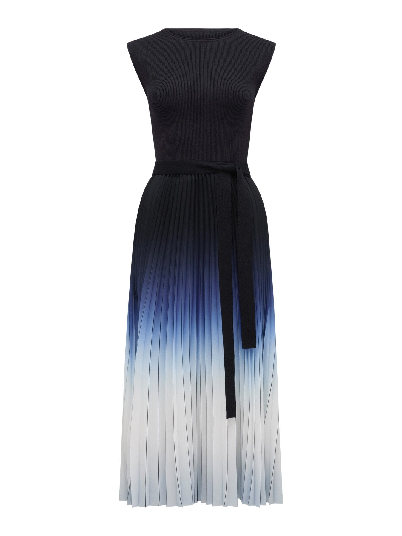 Elara Ombre Pleated Midi Dress