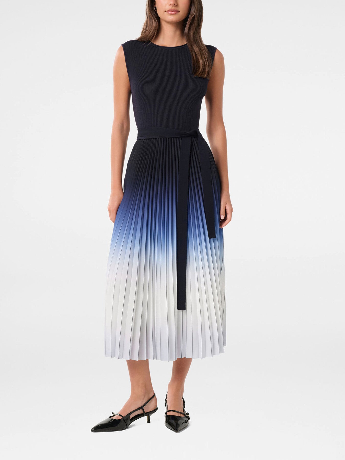 Elara Ombre Pleated Midi Dress