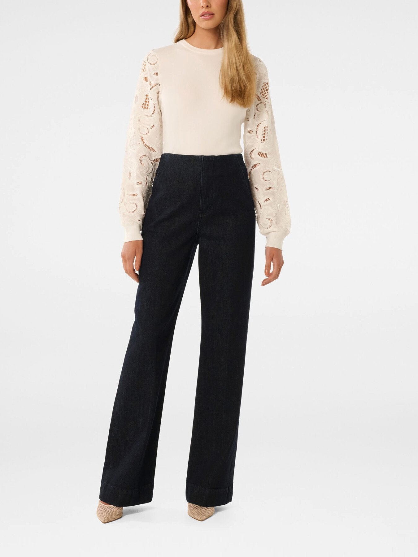 Charlie Woven Sleeves Knitted Top