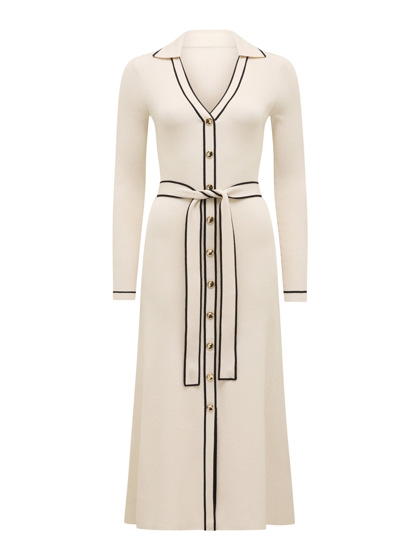 Adeline Tipped Knitted Midi Dress