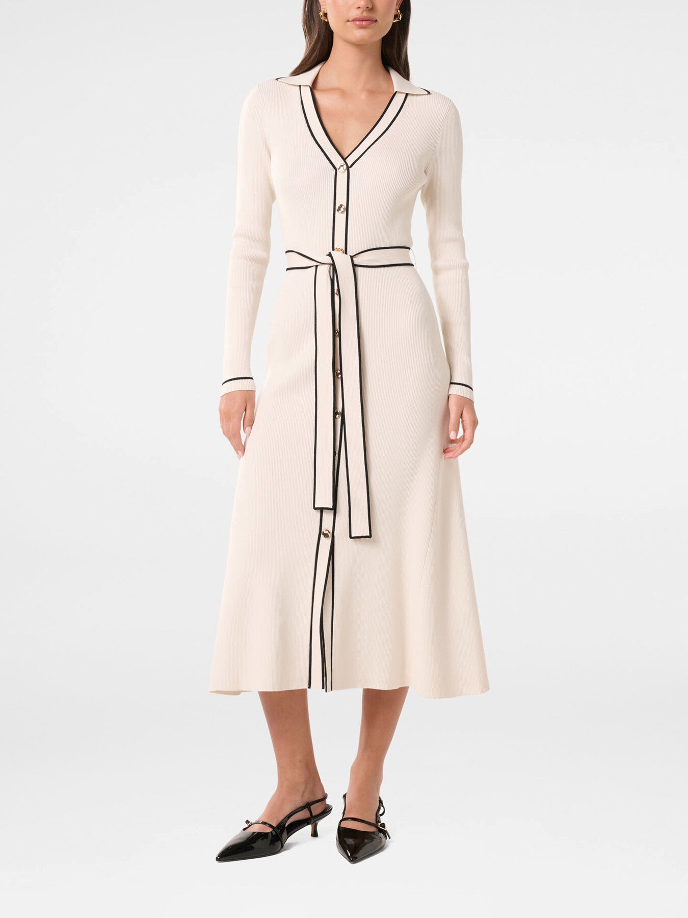 Adeline Tipped Knitted Midi Dress