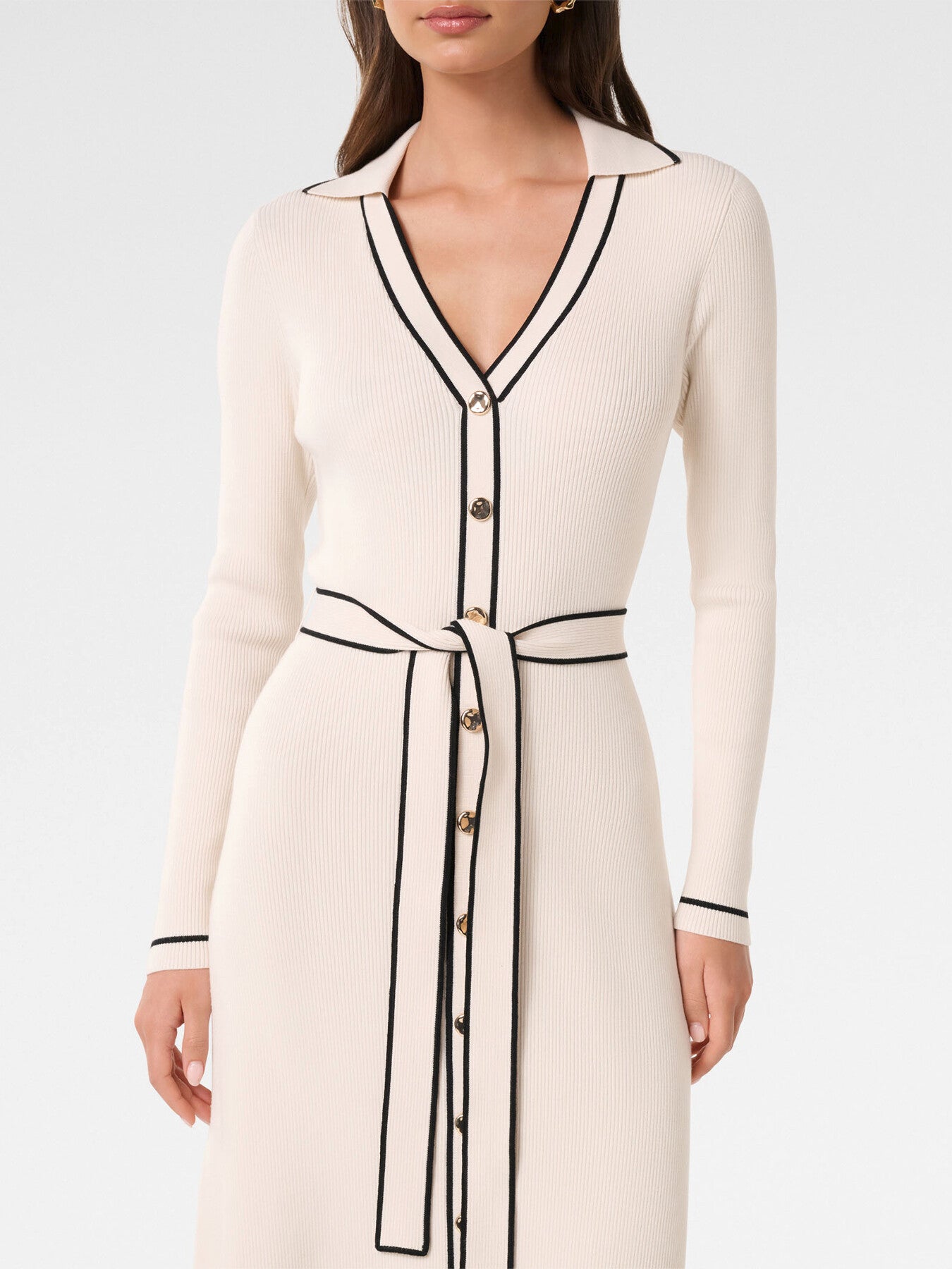 Adeline Tipped Knitted Midi Dress
