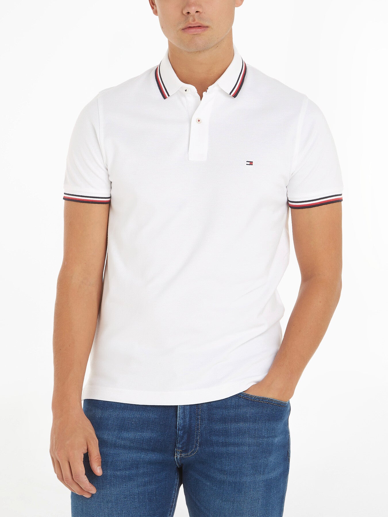 Tommy Tipped Slim Polo Top