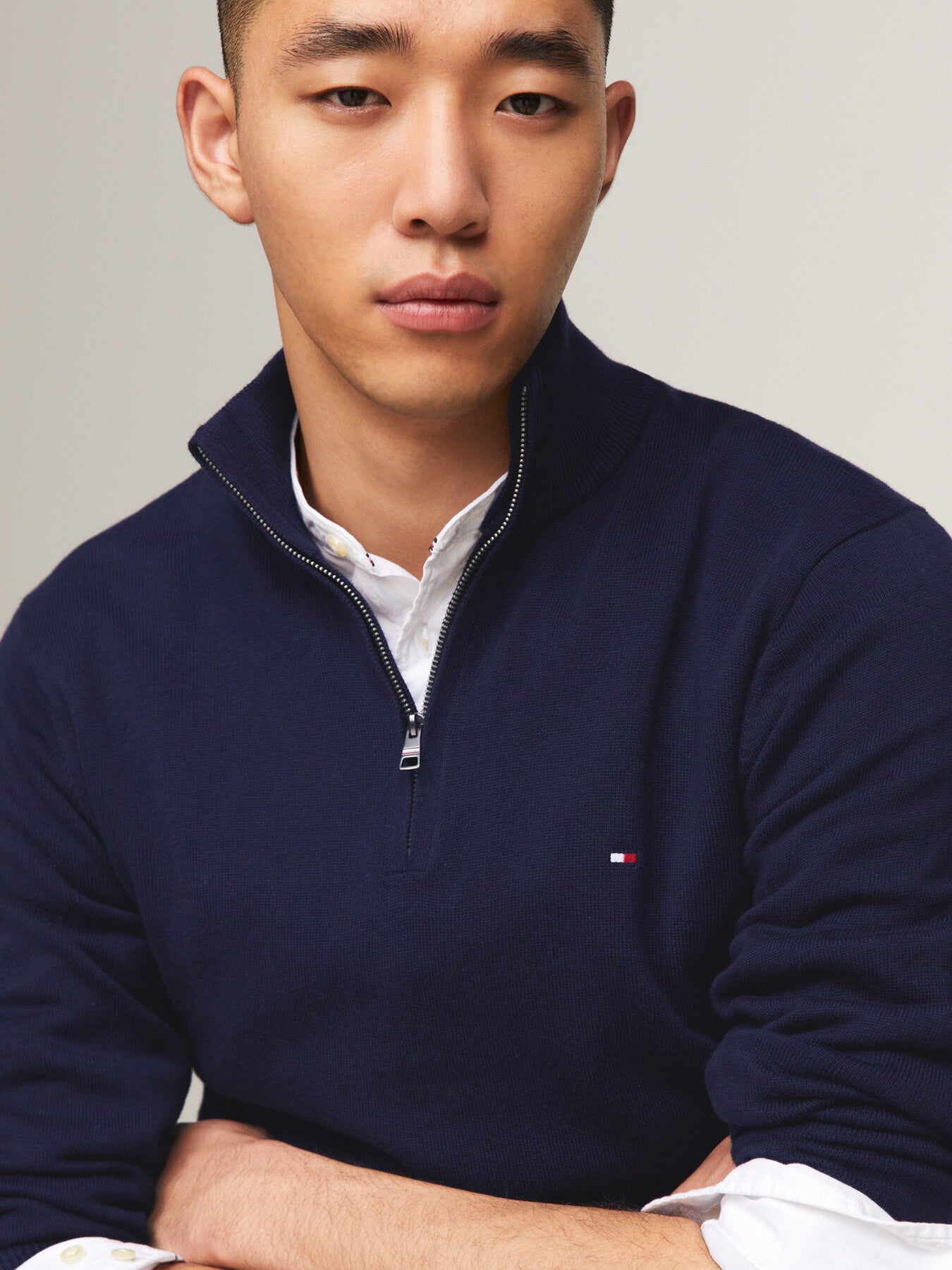 Pima Cashmere Blend Zip Sweater