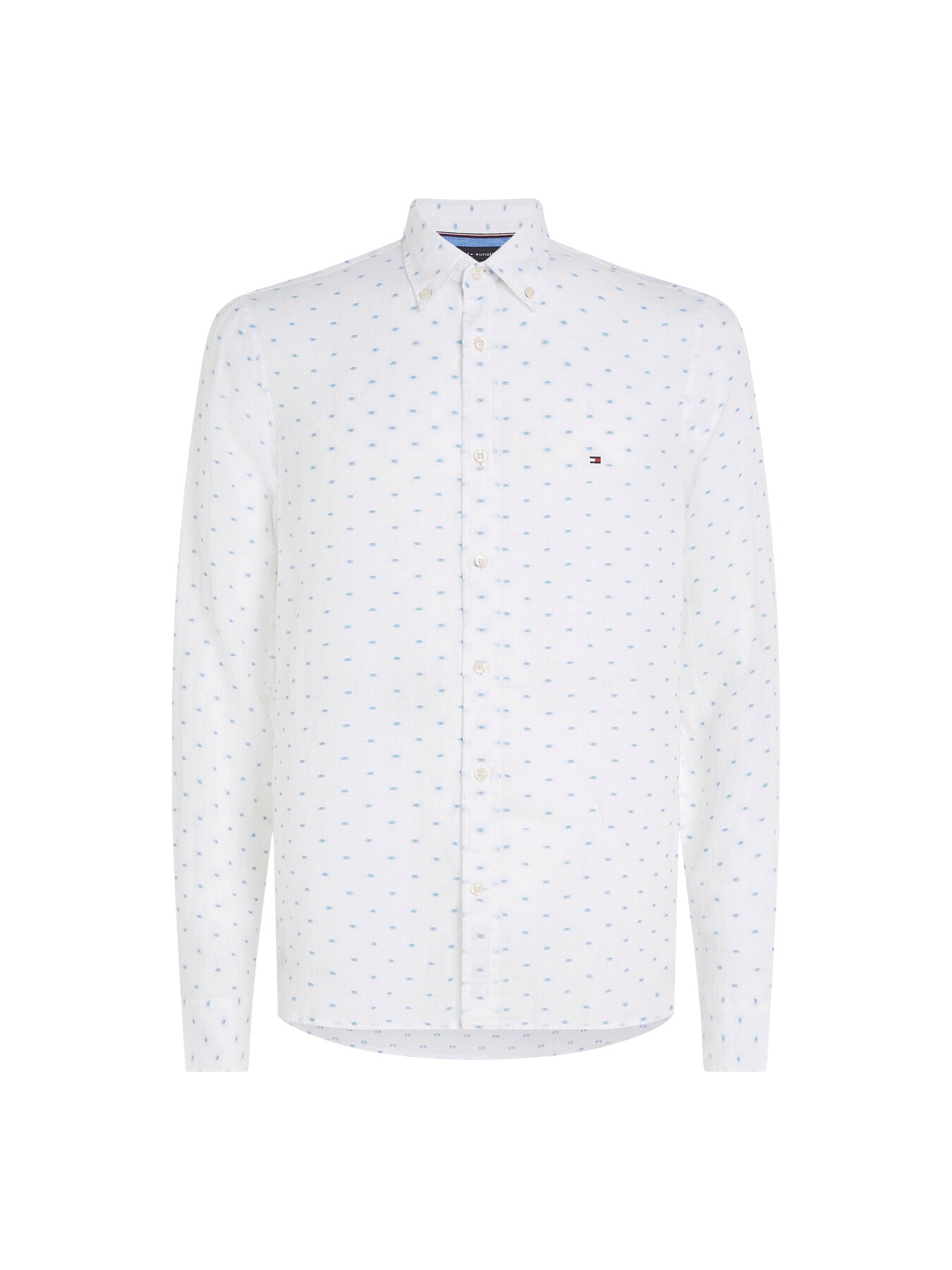 Linen Flag Embroidery Slim Fit Shi