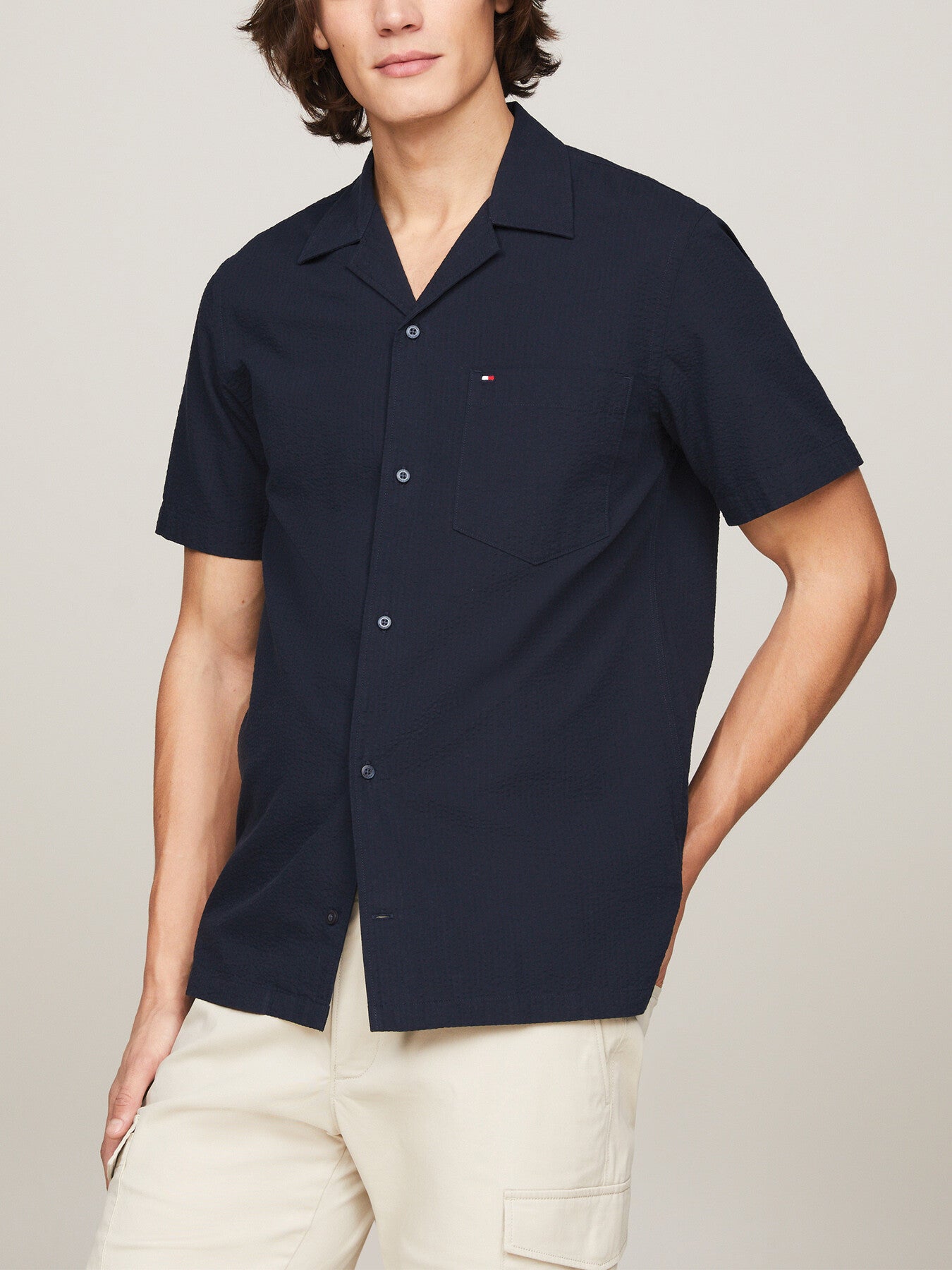 Seersucker Regular Fit Short Sleeve Shirt