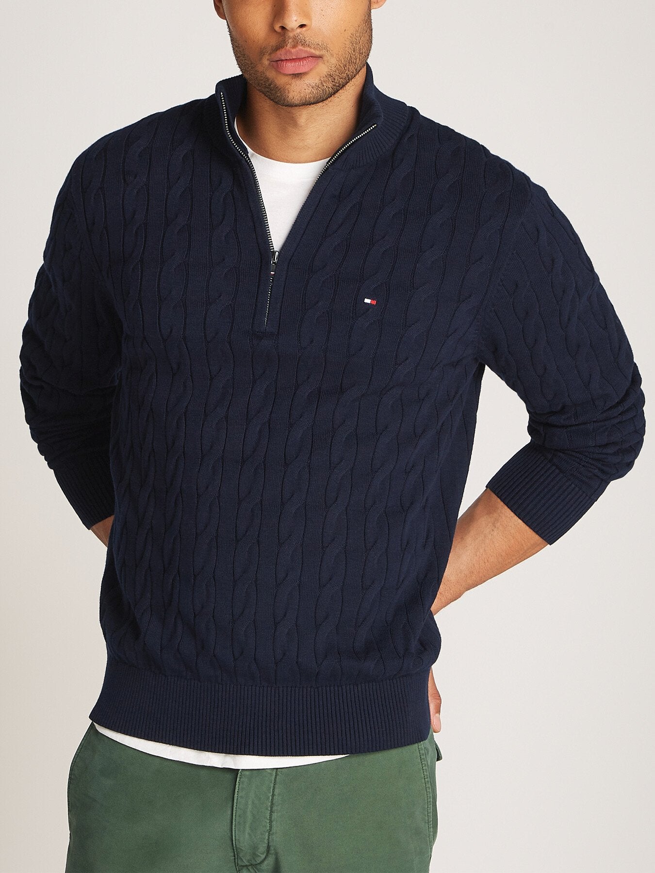 Cable Knit Half-Zip Jumper