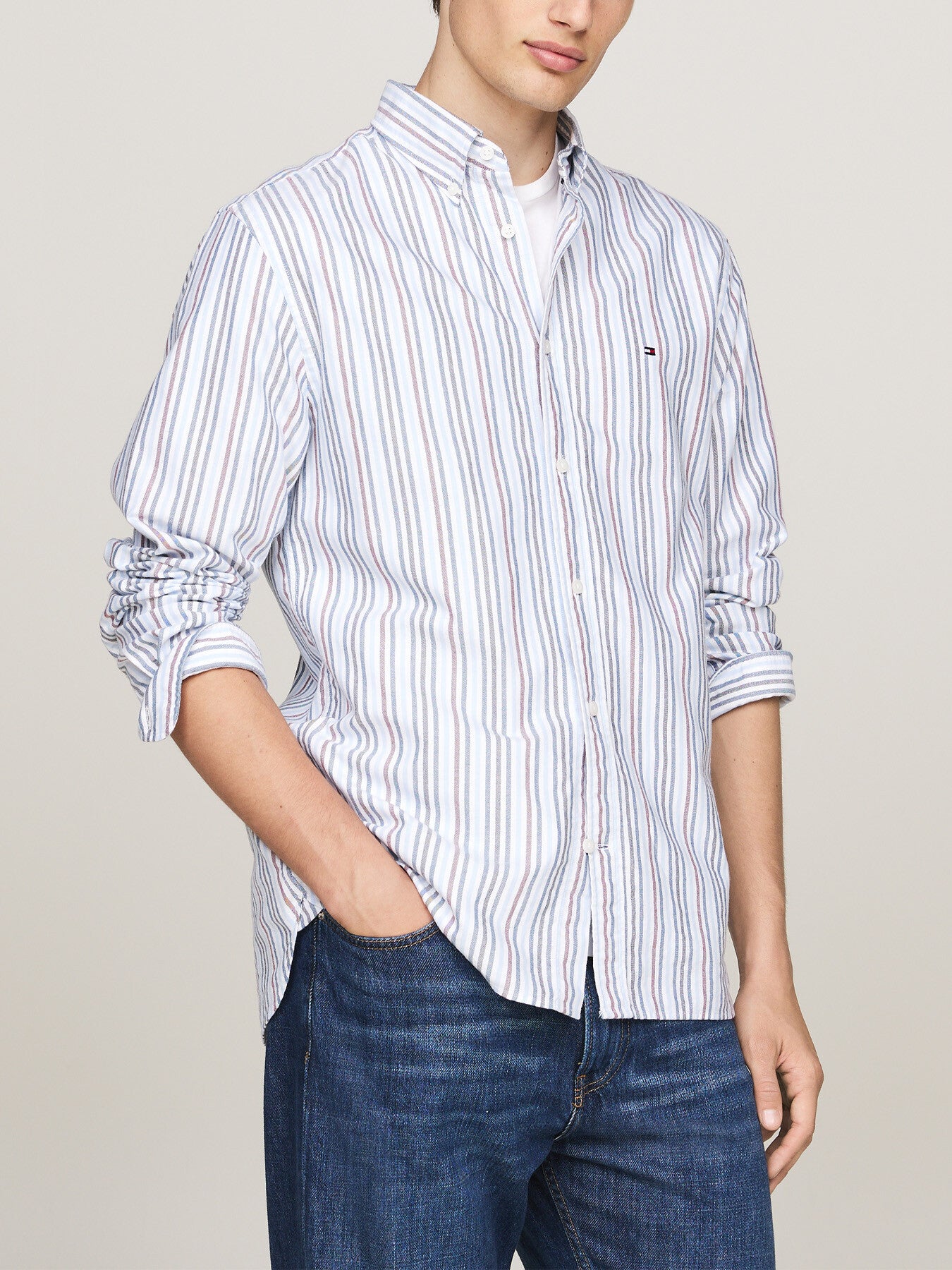 Multi Stripe Regular Fit Oxford