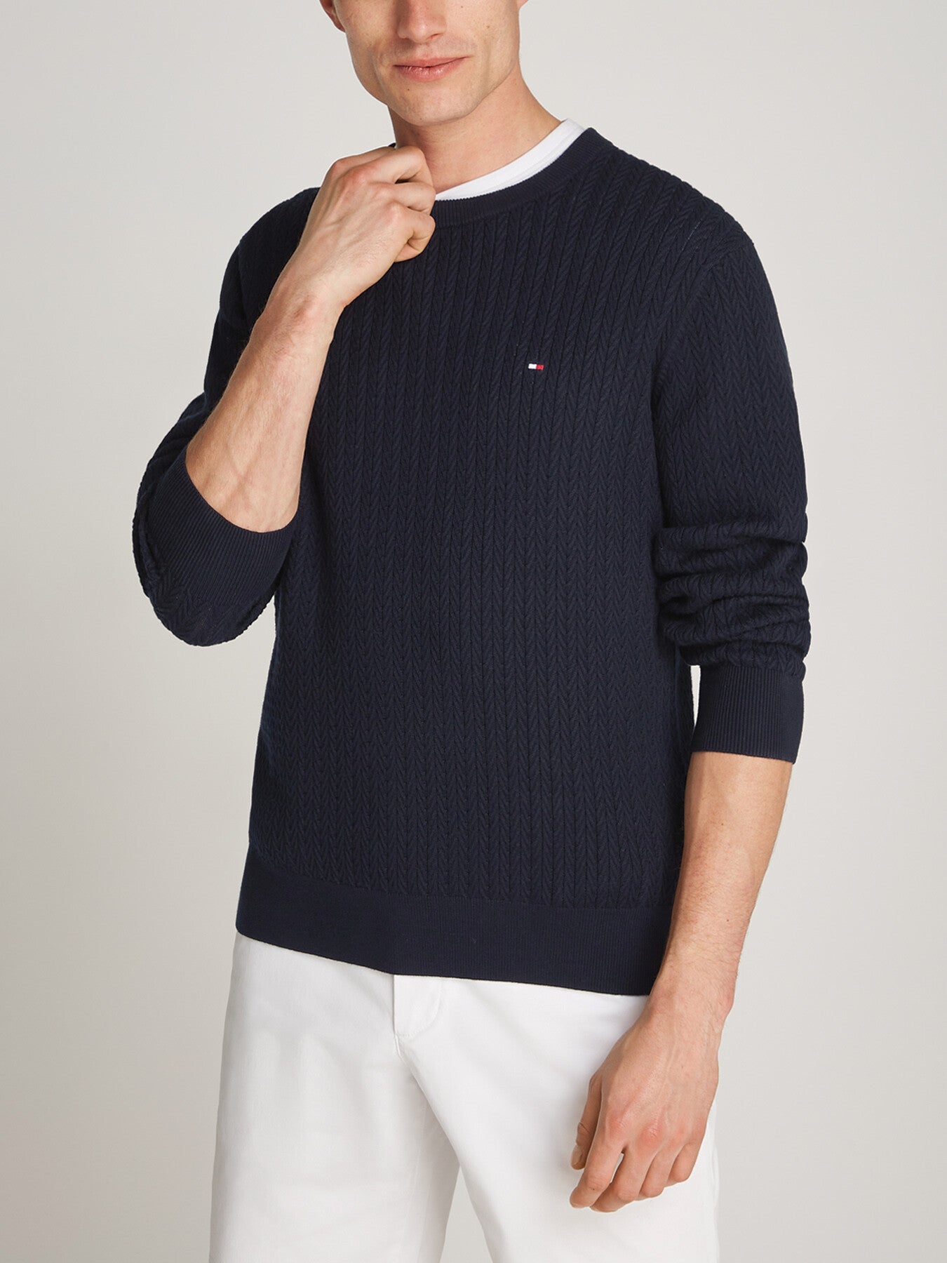Herringbone Crew Neck Sweater