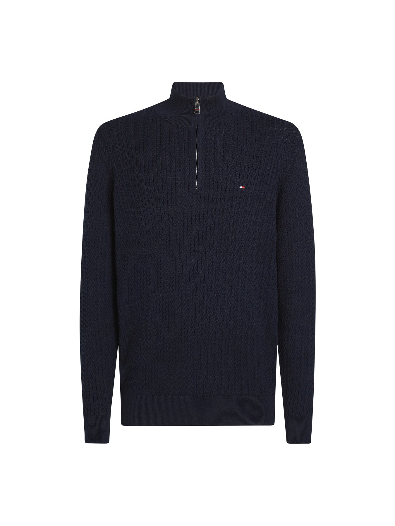 Herringbone Zip Mock Neck Sweater