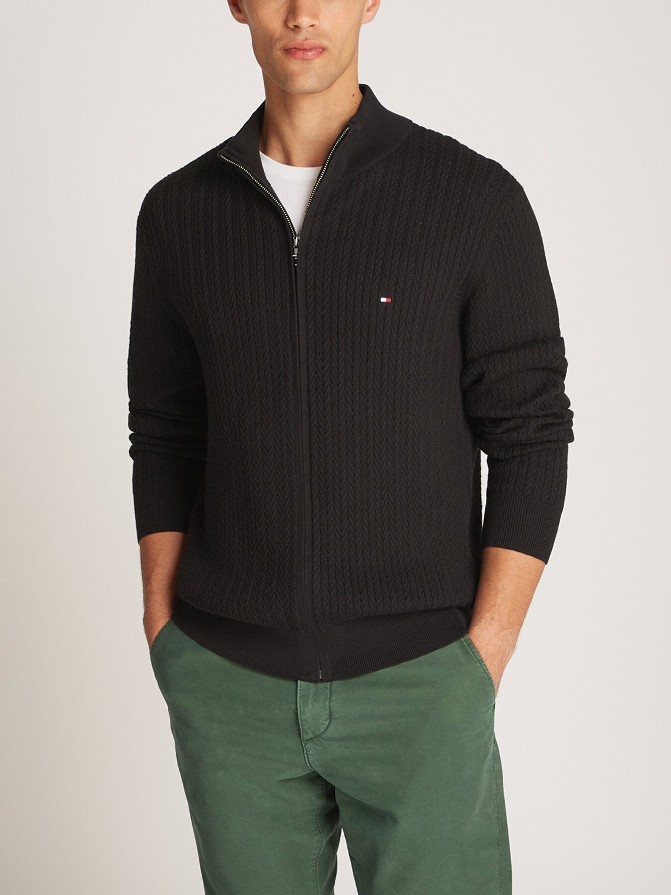 Herringbone Zip Sweater