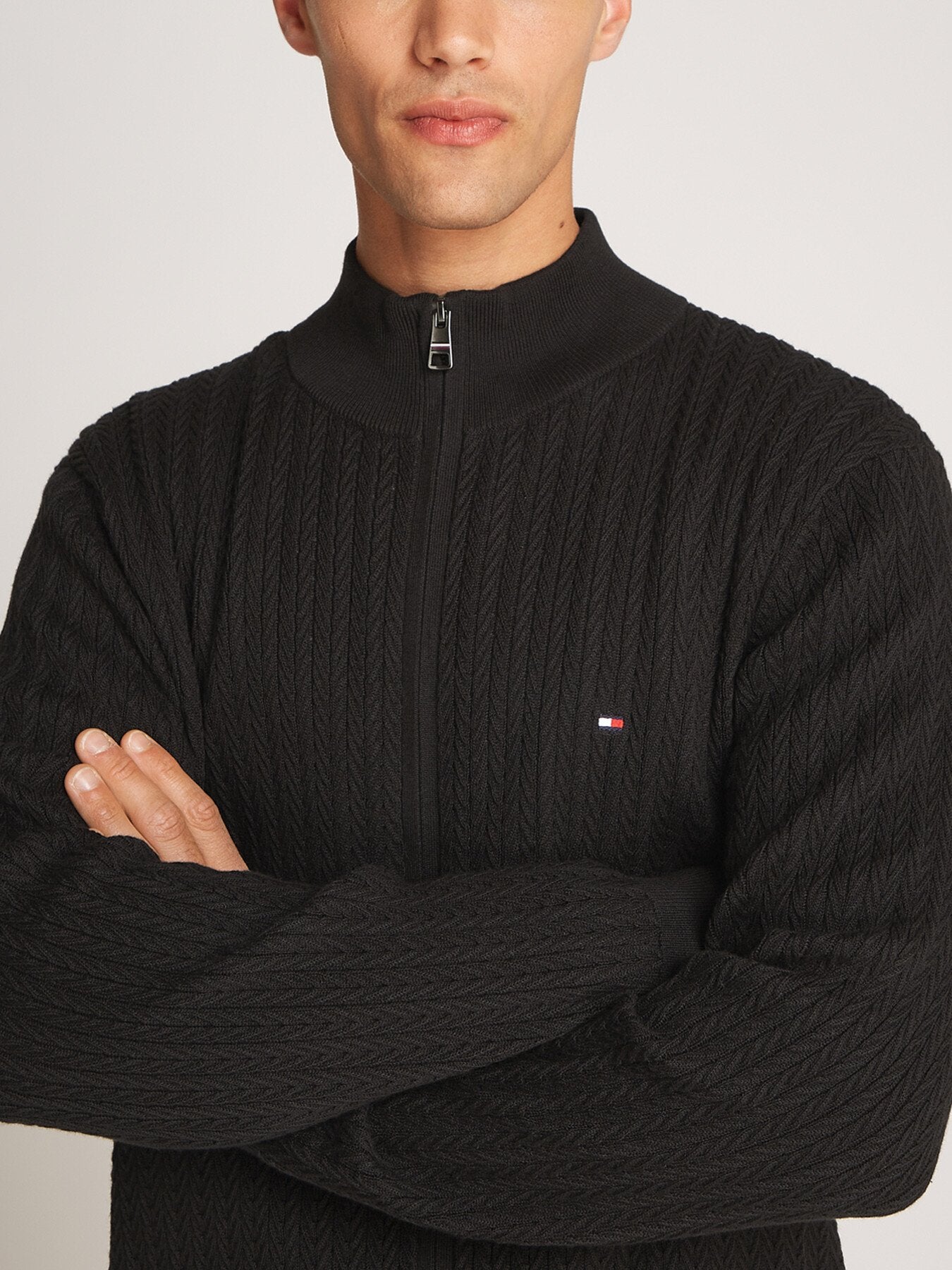 Herringbone Zip Sweater