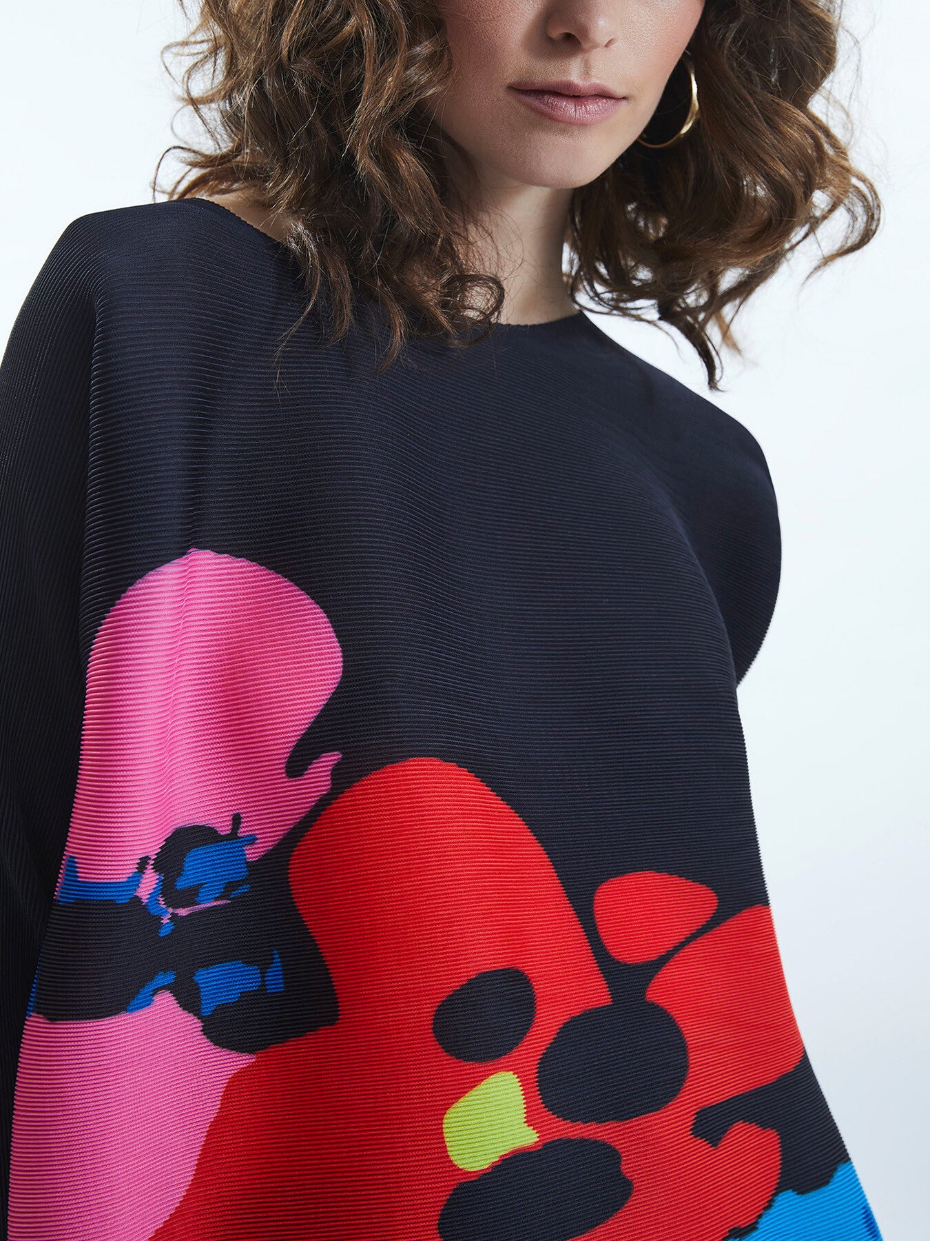 Abstract print Pleated Top