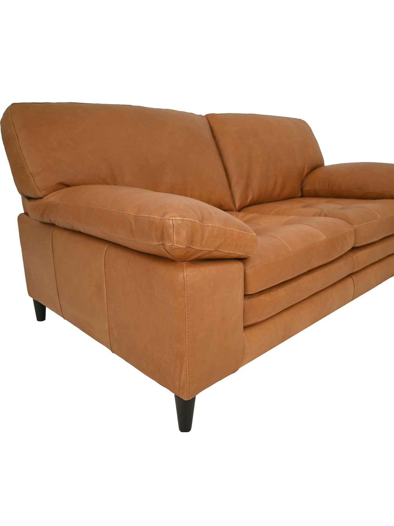 Olson Leather Tufted 2 Seater Sofa