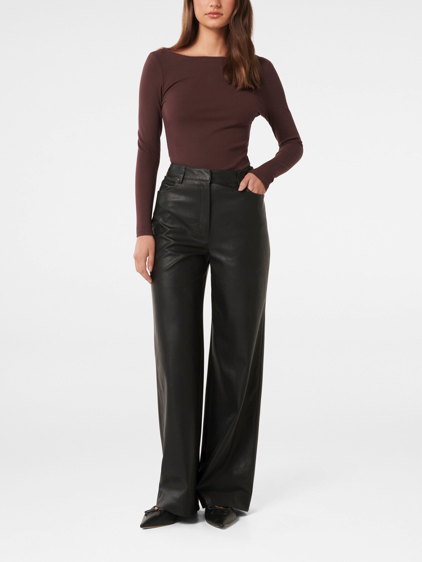 Benni Vegan Leather Wide Leg Pants